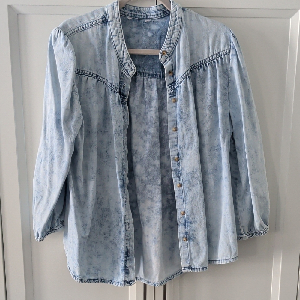 Casual Light Blue Denim Shirt